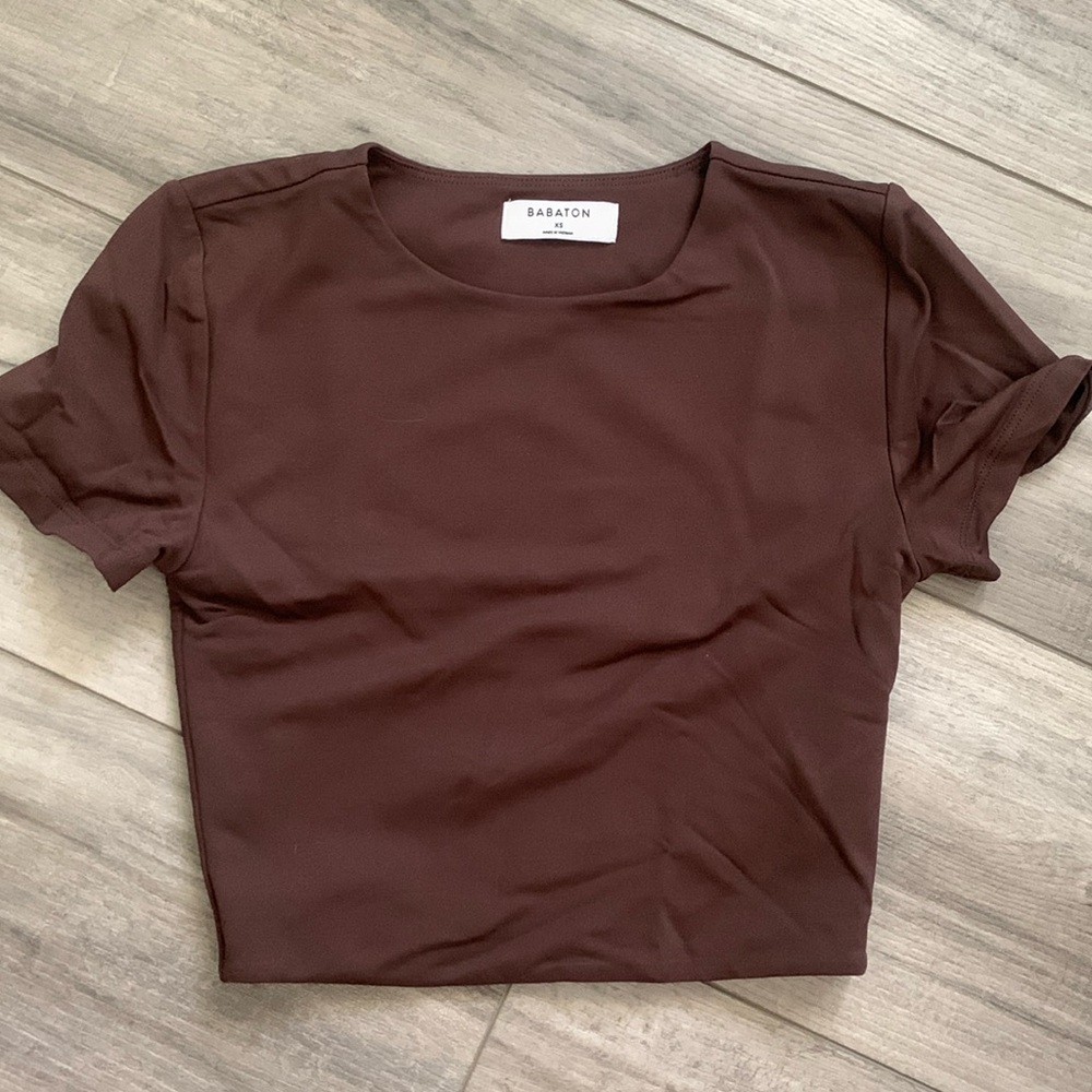 Aritzia Brown Contour Crew